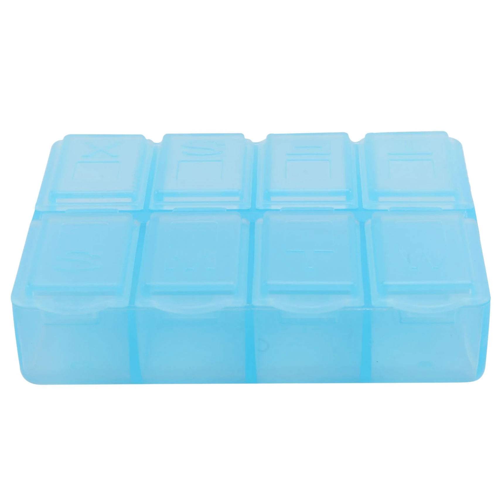 

Plastic 8 Compartments Medicine Pill Box Blue