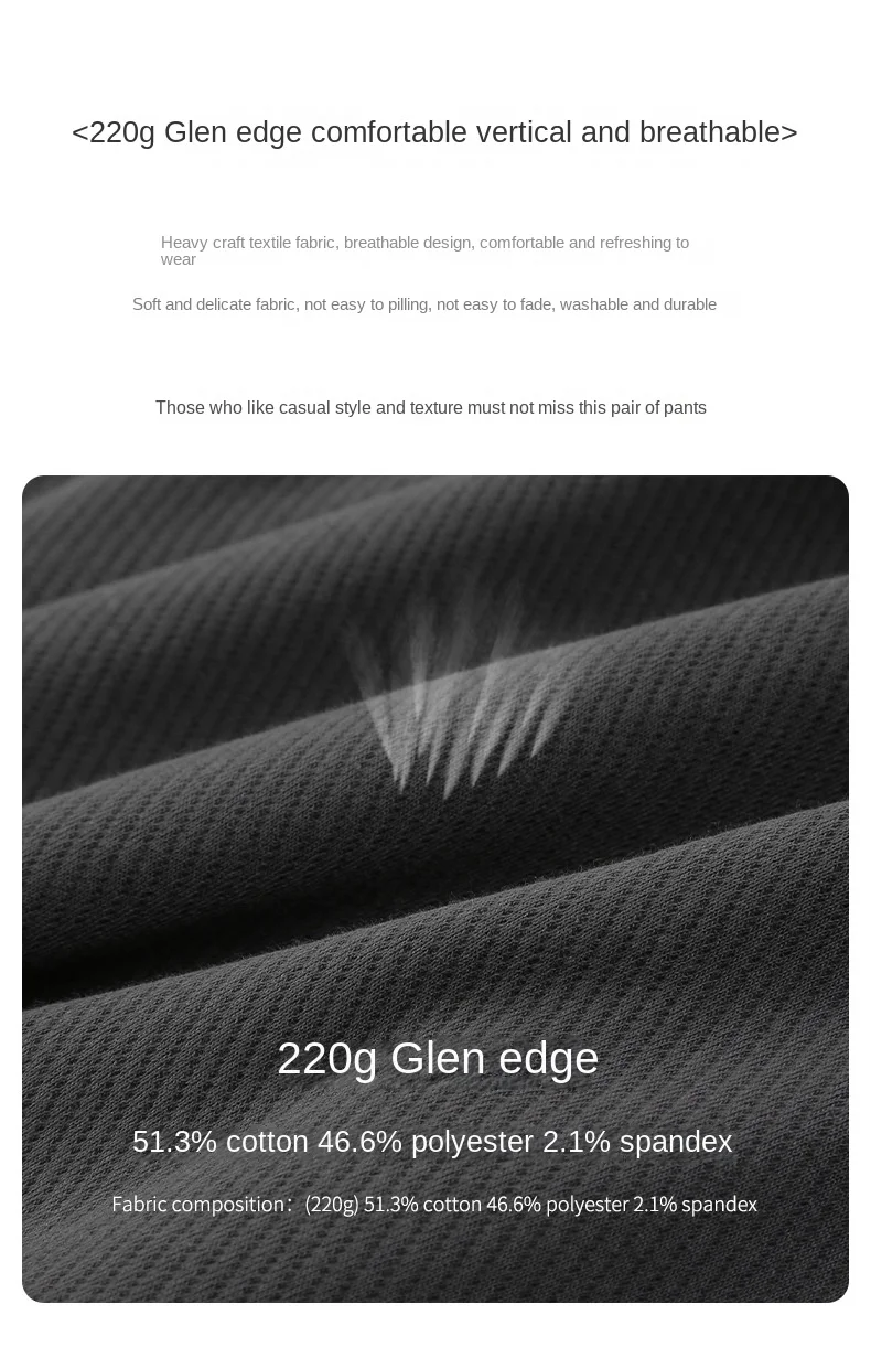 Description Picture 4 of itemStraight leg pants for men's thin 2024 spring/summer twill basic shorts, straight leg breathable solid color five part pants