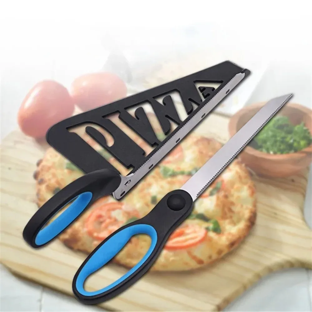 Pizza Scissors Knife Pizza Cutting Tool Stainless Steel Pizza Cutter Slicer Baking Tool Multi-Functional With Detachable Spatula