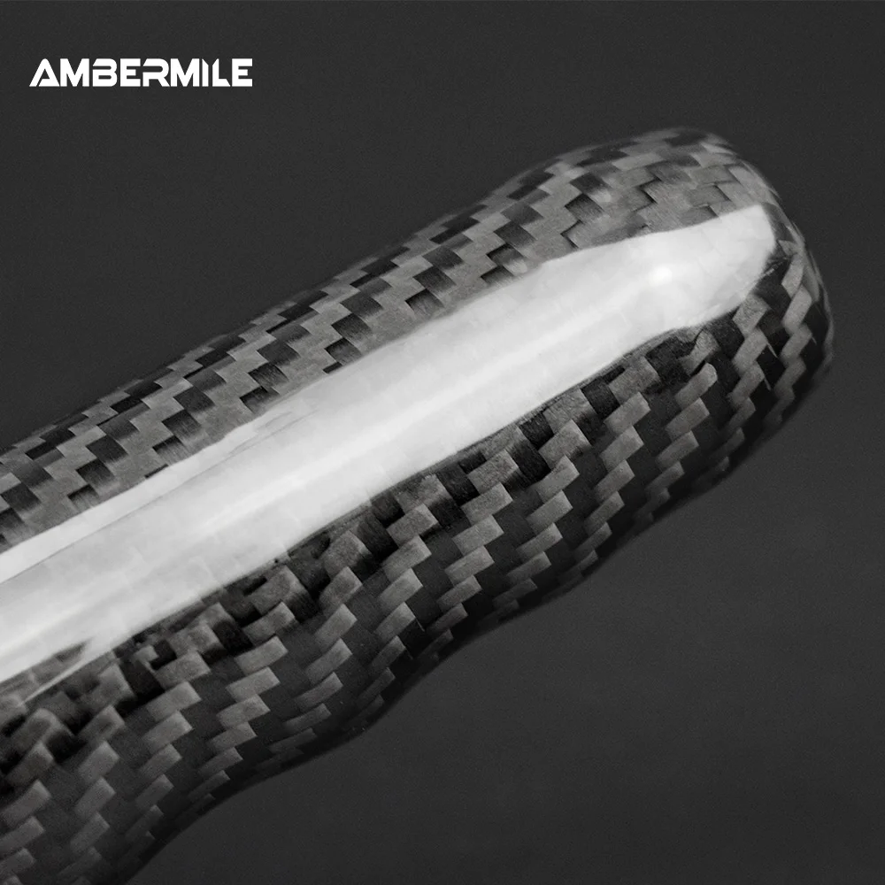 Real Hard Carbon Fiber Interior Car Hand Brake Grip Covers Trim for Mini Cooper F55 Hardtop F57 F56 Hatchback Accessories