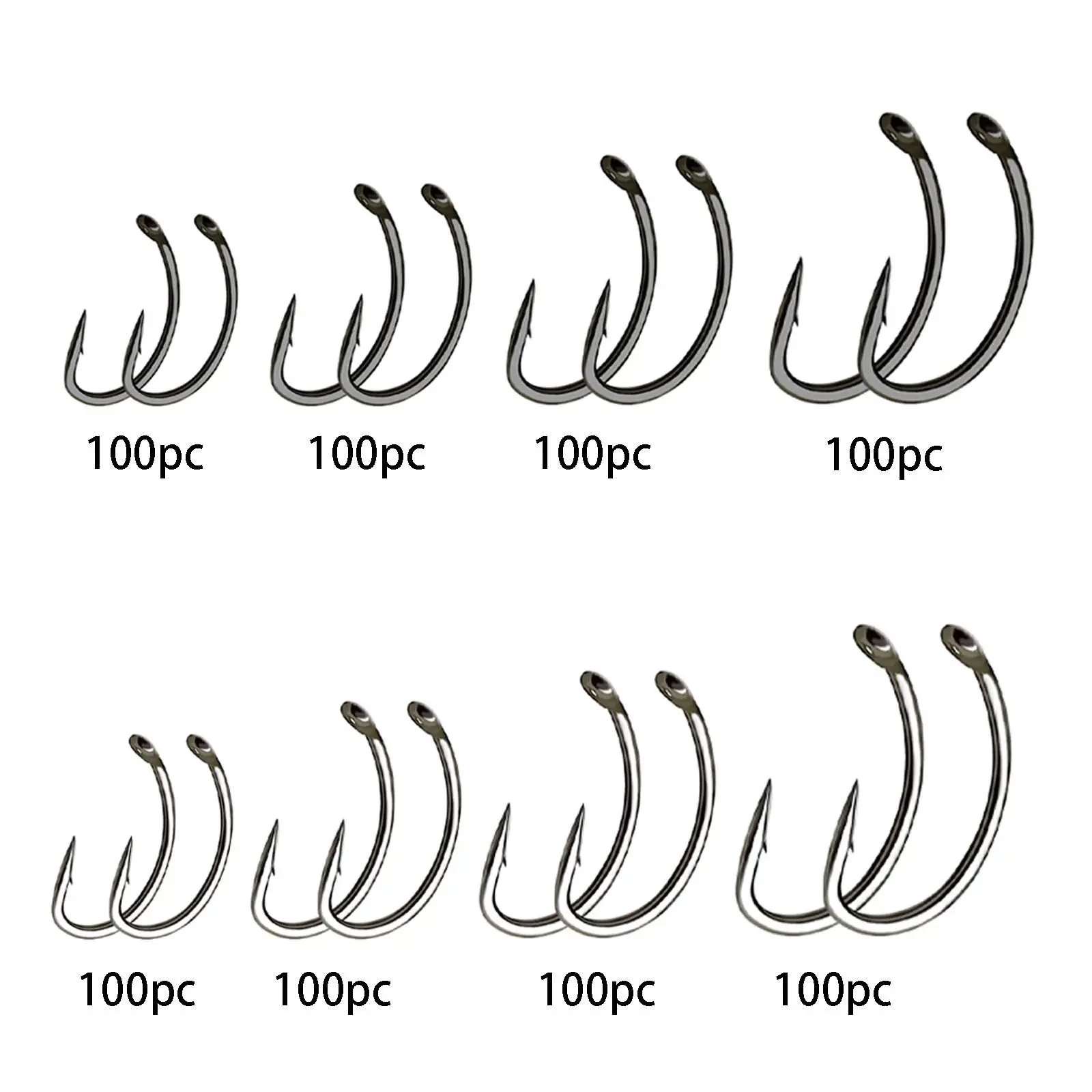 100x Fly Fishing Hooks Set Gear Fishing Supplies Fish Hooks Freshwater Sports