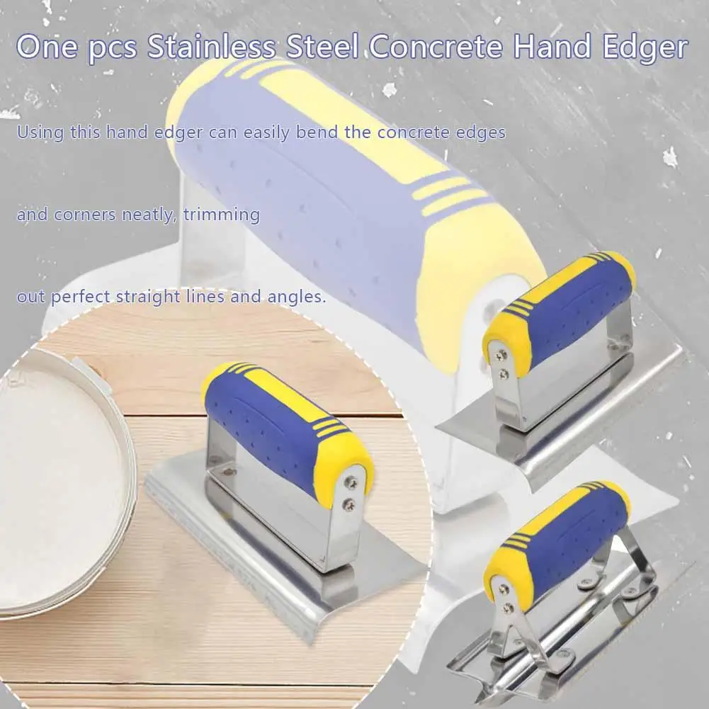 

Stainless Steel Concrete Hand Edger Unique Construction And Edge Radiused No Ends Curved Rivets Design Tool Construction E2T6
