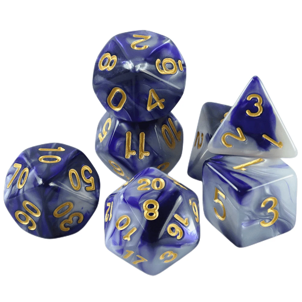 7pcs DND Polyhedral Dice Double-color Dice with A Bag for Board Game DND RPG Role Playing Game Accessories Sac3beee32f0246aabdab0e11f0a9c39em