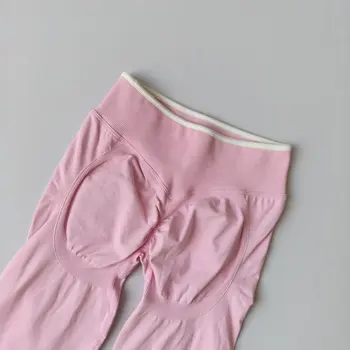 Pantaloni da yoga a vita alta senza cuciture Leggings per il controllo della pancia da donna Leggings da corsa elasticizzati morbidi per allenamento Comodi collant sportivi da palestra