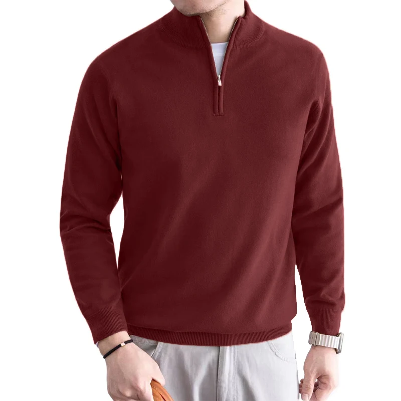 Tier Spiel Männer Rollkragen Gestrickte Polo Pullover Solide Stricken Bluse männer Kalte Bluse Männlichen Casual Pullover Warme Zipper strickwaren – Detail 4
