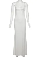 Weird Puss Mesh Patchwork Backless Dress Women Summer Trend Swing Collar Sleeveless Street Fashion Ruched Elegant Long Bodycon - Image 5