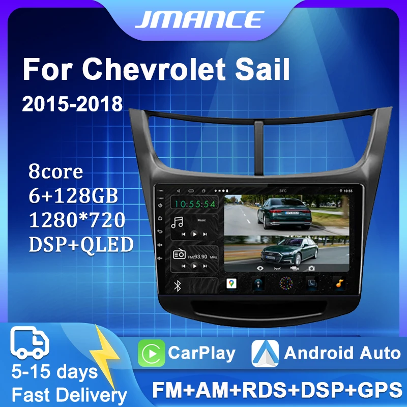 

JMANCE Android 11 Car Radio For Chevrolet Sail 2015-2018 Stereo Multimedia Video Player Navigation GPS No 2 Din DVD