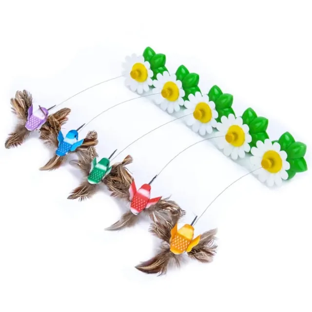 Rotating Electric Flying Butterfly Colorful Interactive Cat Dog Automatic Humming Bird Intelligence Training Rotating Funny Toys 6