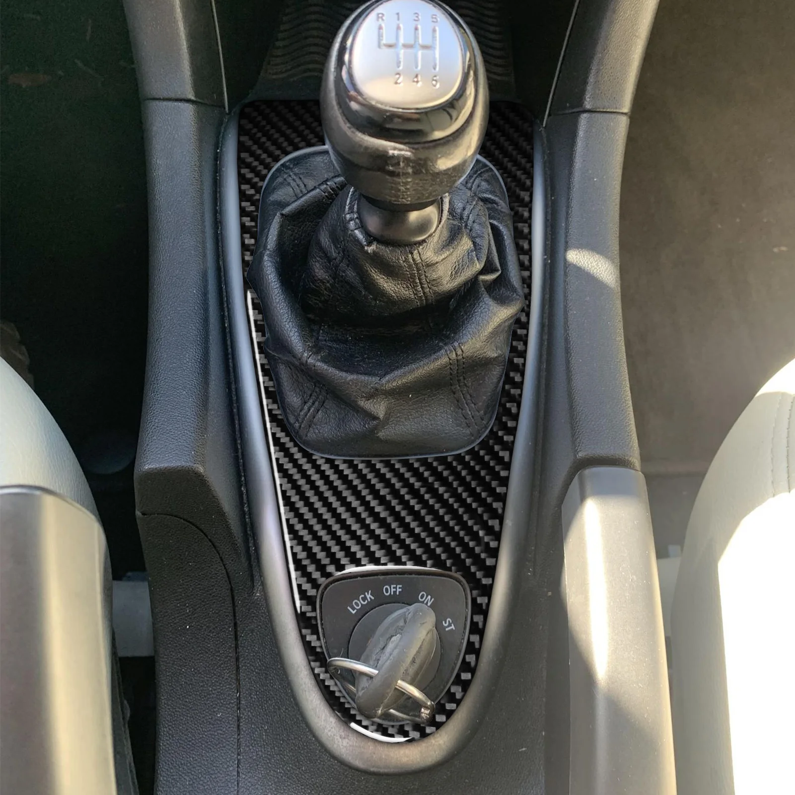 Saab 9-3 2003-2011 실제 탄소 섬유 스티커 센터 기어 시프트 패널 테두리 트림 커버 자동차 액세서리 인테리어 장식