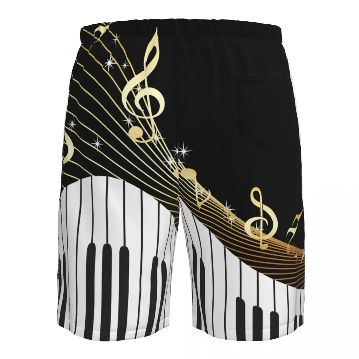 Men's Swim Shorts Summer Swimwear Man Swimsuit Trunks Beach Shorts Surf Board Male Clothing Pants Piano Keys Musical Notes