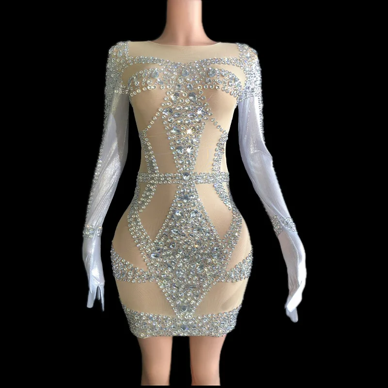 

Блестящее тонкое платье, элегантное платье для вечеринки, дня рождения, бара, диджея, ночного клуба, Женский танцор, сценический костюм