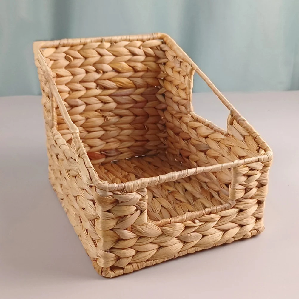 

Counter Storage Basket Hyacinth Woven Basket Home Basket Desktop Woven Toy Storage Basket