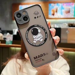 Cartoon Astronaut Matte Hard Acrylic Phone Cover for iPhone 11 (T2)