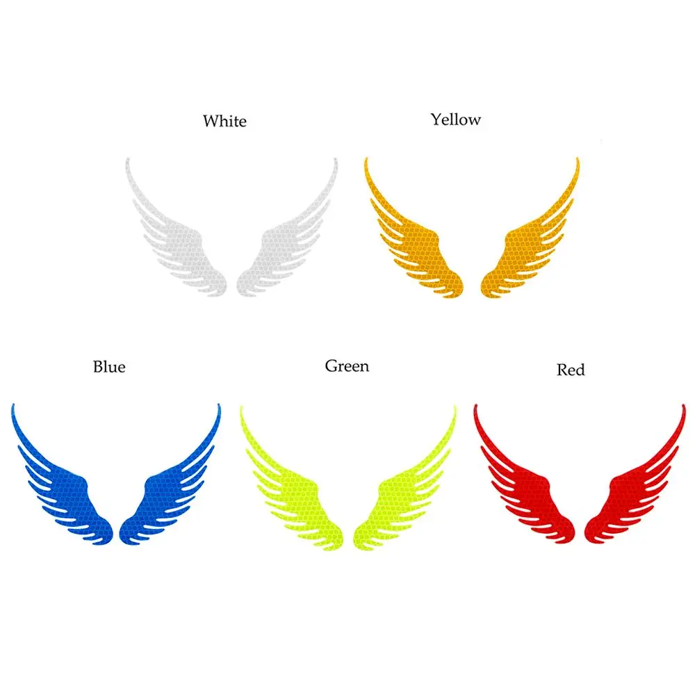 Angel Wings Reflective Safety Warning Sign Car Sticker Bike Motorbike Decal Exterior Decoration Accessories images - 6