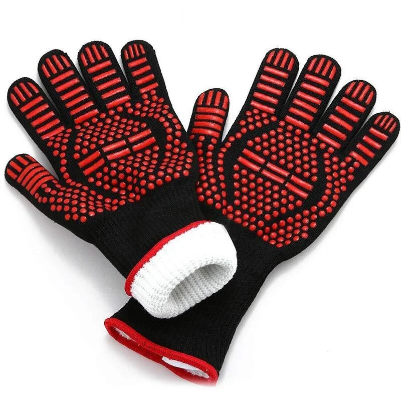 Description Picture 6 of itemBBQ Microwave Oven Gloves High Temperature Resistance Barbecue Mitts 800 Degrees Fireproof Anti Heat Insulation Glove for Baking