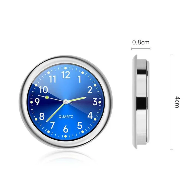 Mini 40mm Car Clock Interior Parts Universal Model Auto Gauges Air Outlet Luminous Alloy Quartz Watch Car Interior Decorations