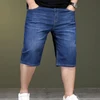 New Summer Denim Short Jeans Men Plus Size M-44 46 48 Fatty Guys Middle Pants Trendy Cowboy Short Pant Male High Quality Brand 3