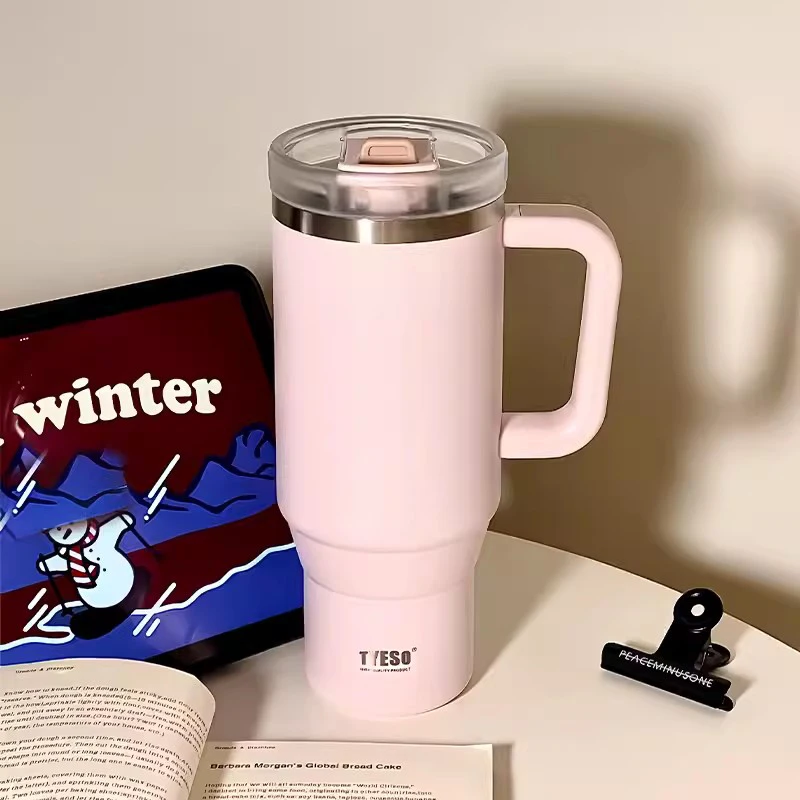Gourde Isotherme 40 Oz Violet Acier Inoxydable - Maintien Au Froid 24h / Chaud 12h Avec Poignée