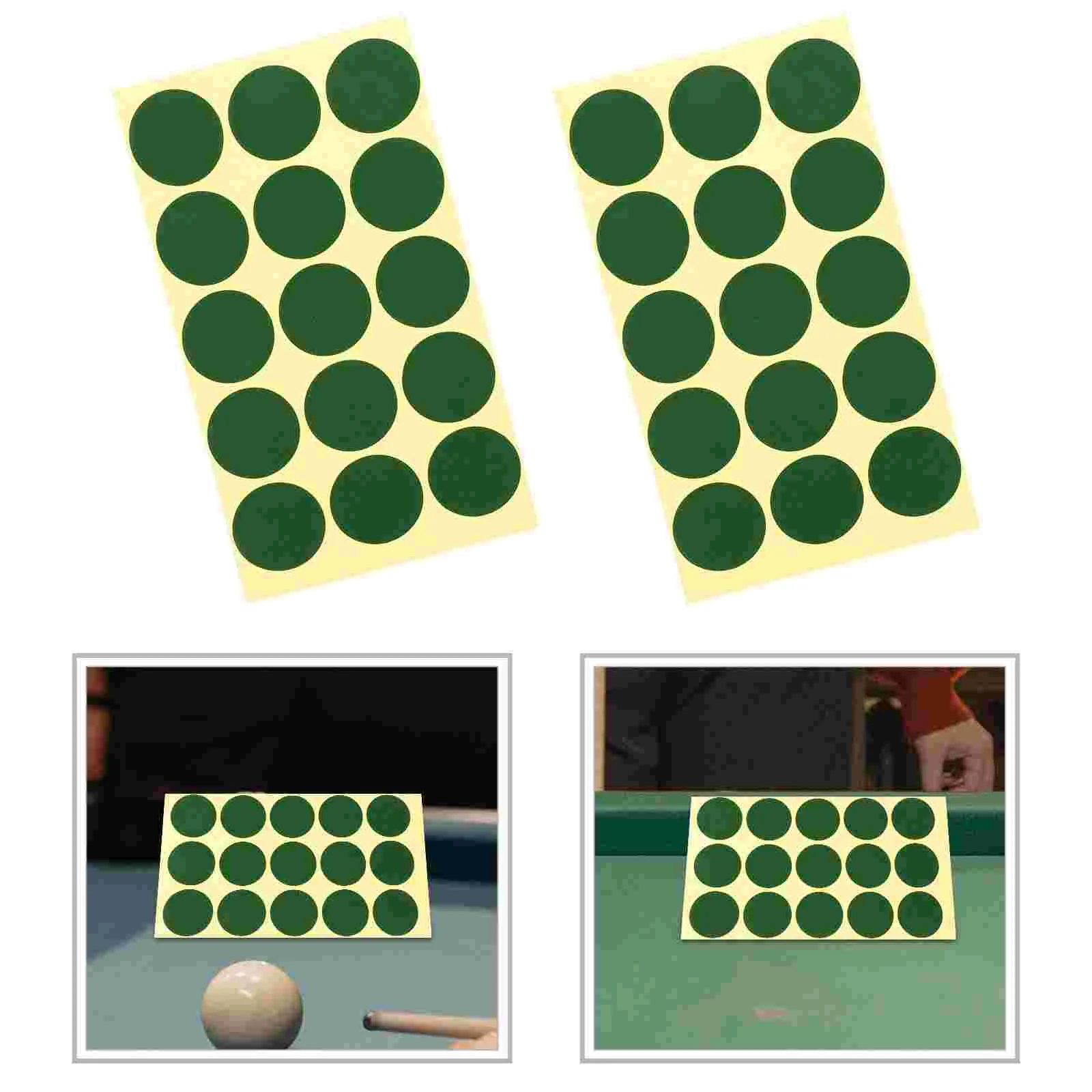 

2 Sheets Billiard Black Spot Dot Sticker Pool Table Marking Spots Snooker Green Dots Kit Supply Accessory Accessories