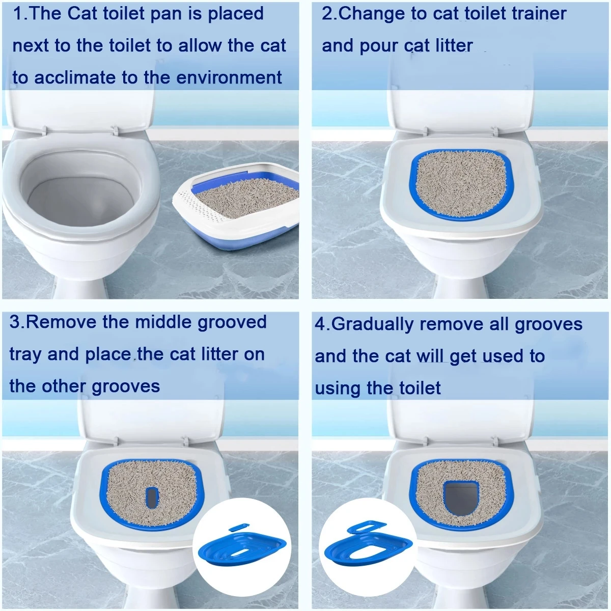 Reusable Cat Use Toilet Training Products Pet s Plastic Trainer Kit Pets Litter Cleaning Tray Mat