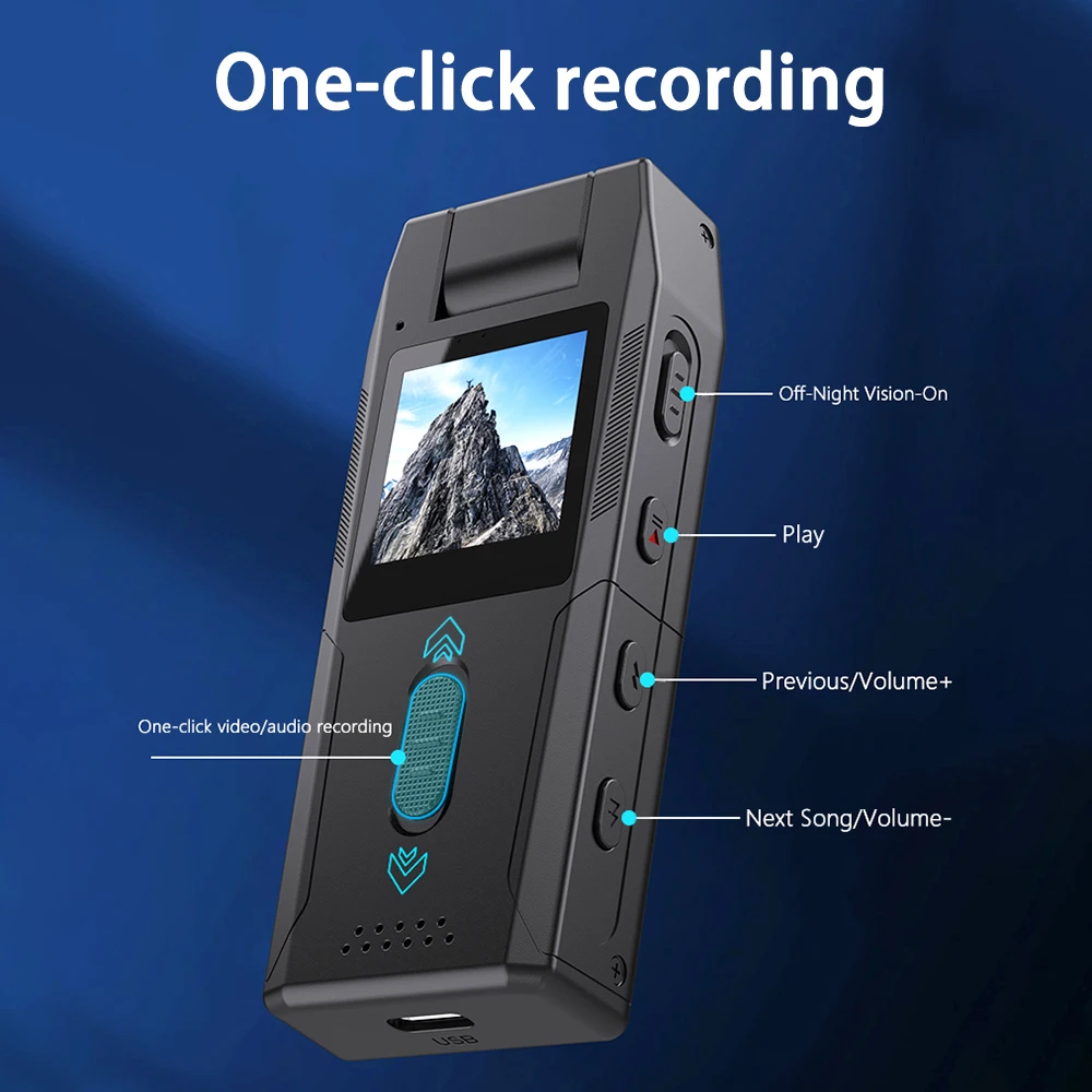 풀 1080P HD 미니 카메라, 1250mAh 캠코더 바디 캠코더, 소형 180 ° 광각 회전 자전거 카메라, 스포츠 DV 자동차 DVR 웹, DV3