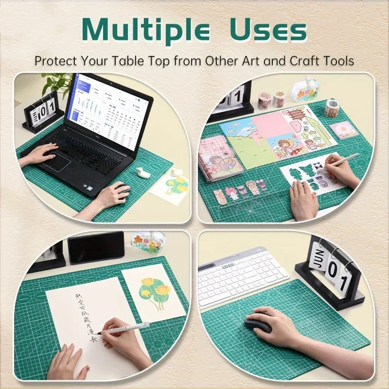 1pc Large Cutting Mat Self Healing Double Side A3 A4 Cutting Pad for Crafting Silhouette Green Sewing Cutting Mat 6
