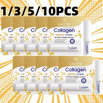 1/3/5/10PCS Collagen Lip Balm Fall And Winter Anti-Cracking Moisturizing Lip Balm Improve Hydration Plumping Antiaging