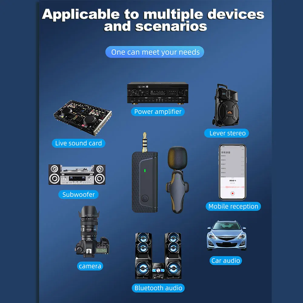 K35Pro Lavalier 무선 마이크 소음 감소, 3.5mm USB to C타입 리시버, 앰프 스피커 카메라 컴퓨터 휴대폰용