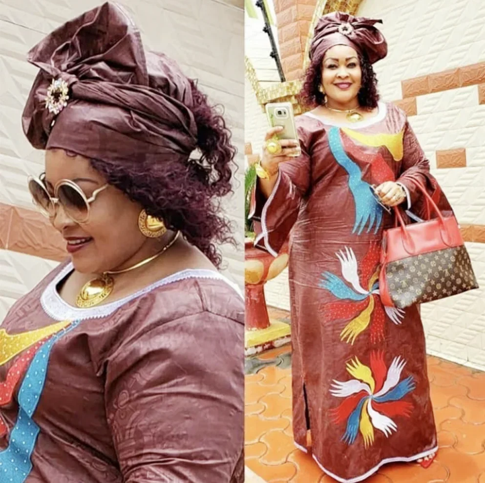 African Dress African Design Dress For Woman Bazin Riche Embroidery Design Long Dress