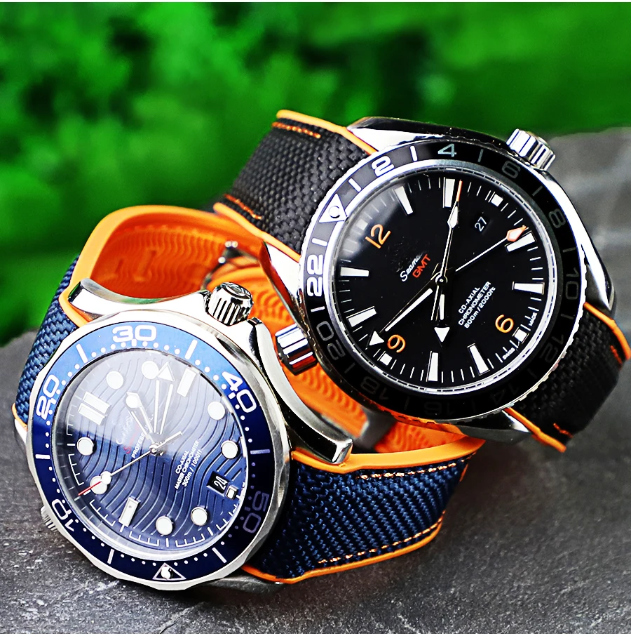 22mm Nylon Fluorous Rubber Watch Band 