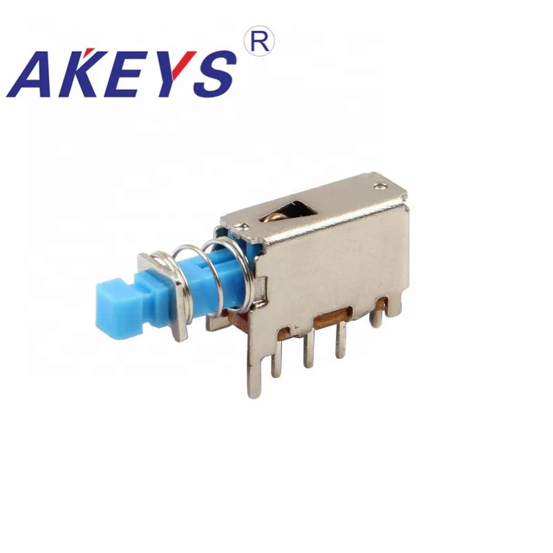 10Pcs Ps-12E05 A03 Interruttore A Chiave Diritto Autobloccante Blu Con Interruttore Di Alimentazione A Molla