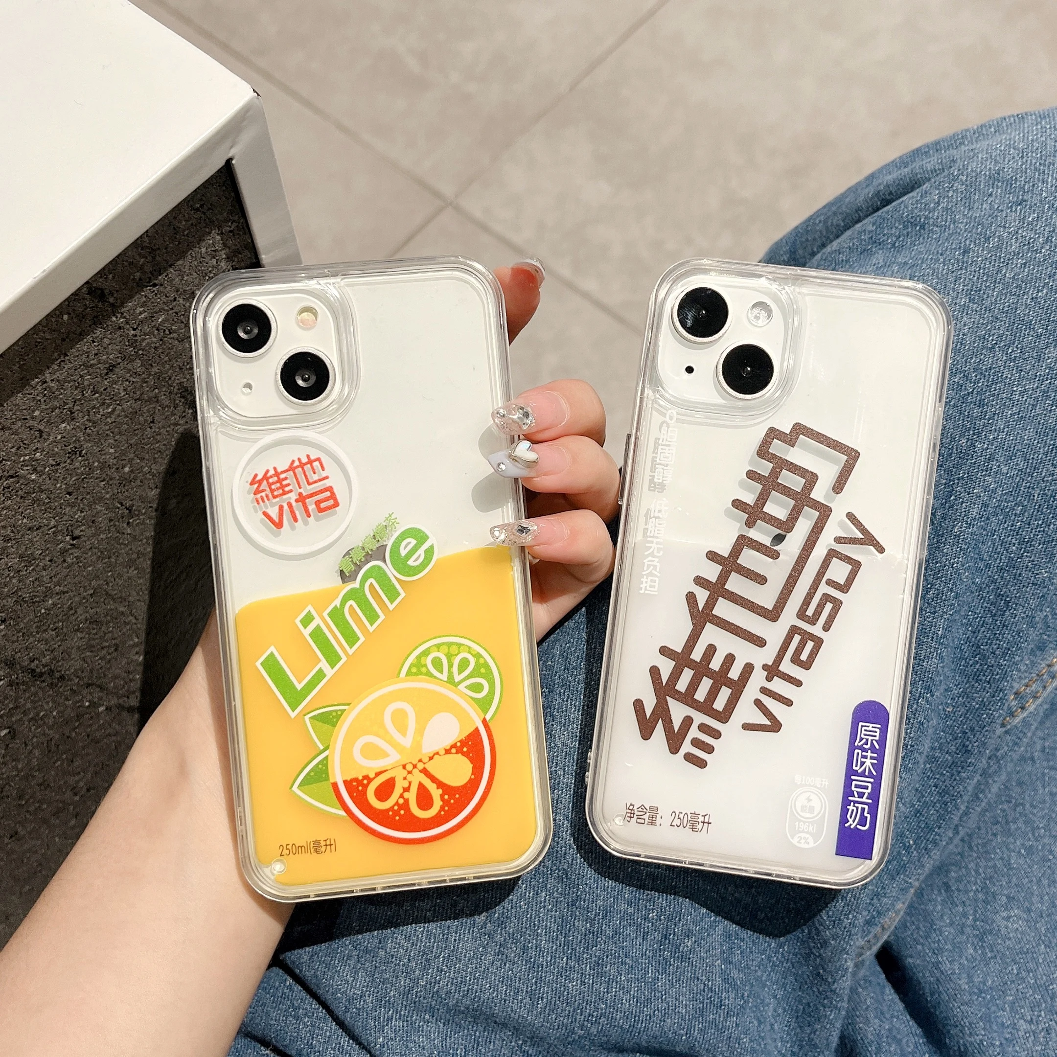 3D Quicksand Lemon Tea Pattern Per Iphone 15Pro 15Promax 14 14Pro 14Promax 13 13Pro 13Promax 12 12Promax 11 11Promax Hard Shell