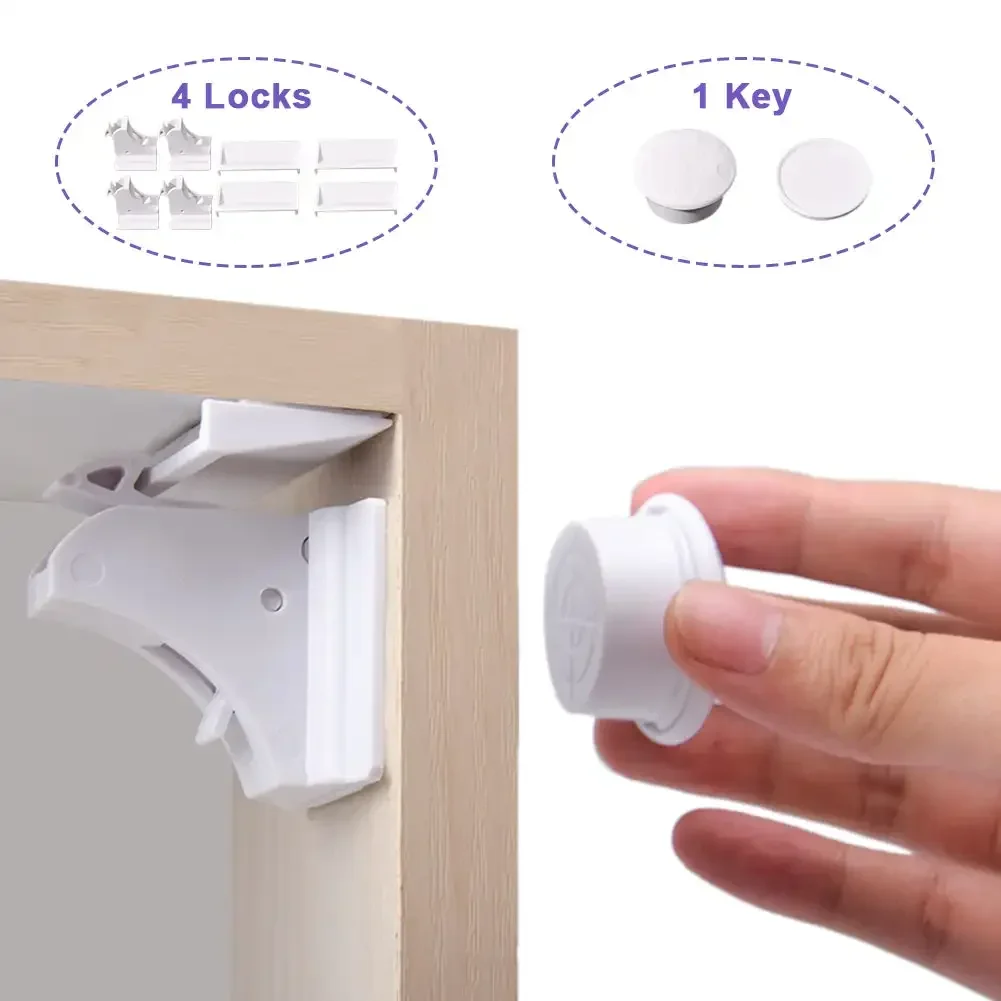 Cabinet Door Lock Drawer Lock Cabinet Magnetic Catch Magnetic Children's Lock Ideal Drawer & Cabinet Door Safety For Babies Toddlers & Children
