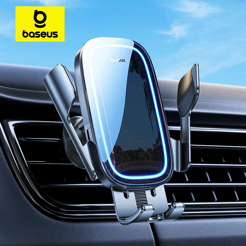 Автомобильный держатель для телефона Baseus с автоматическим выравниванием, беспроводное зарядное устройство для Samsung, iPhone, Xiaomi, держатель для телефона, автомобильный держатель, держатель с вентиляционным отверстием