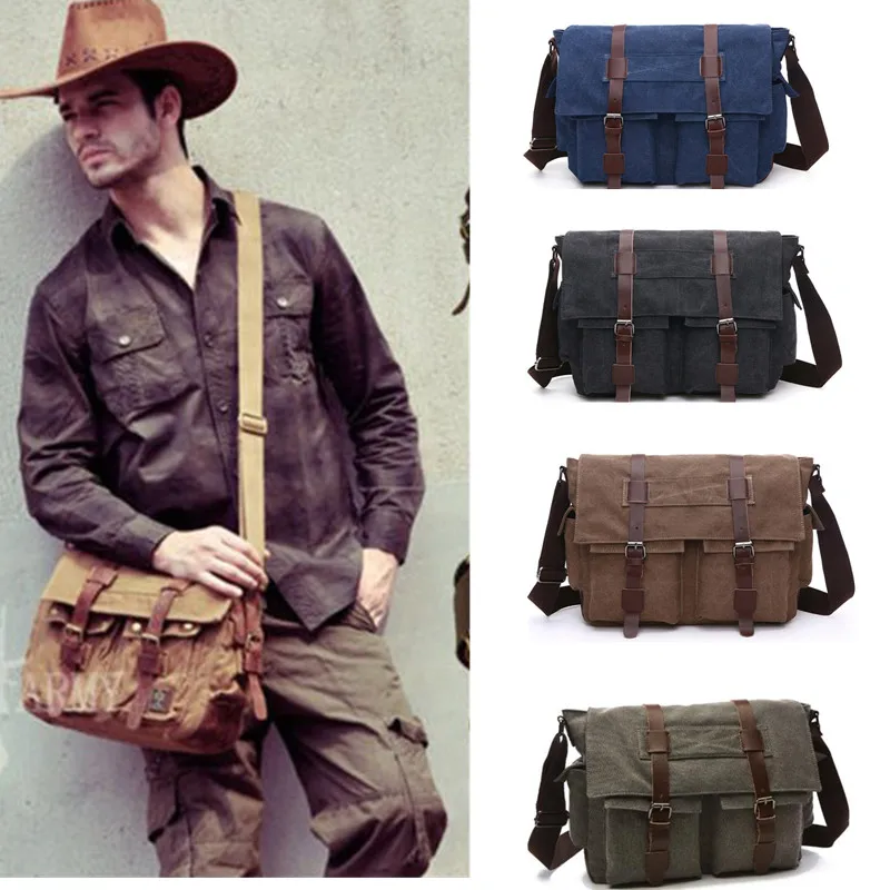 

Canvas Leather Men Messenger Bags I AM LEGEND Will Smith Big Satchel Shoulder Bags Male Laptop Briefcase Travel Handbag