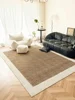 Brown Minimalist Living Room Oversized Carpet No Pattern Solid Color Bedroom Carpet Retro Dark Stain Resistant Home Rug Alfombra 2