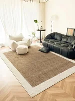 Brown Minimalist Living Room Oversized Carpet No Pattern Solid Color Bedroom Carpet Retro Dark Stain Resistant Home Rug Alfombra 2