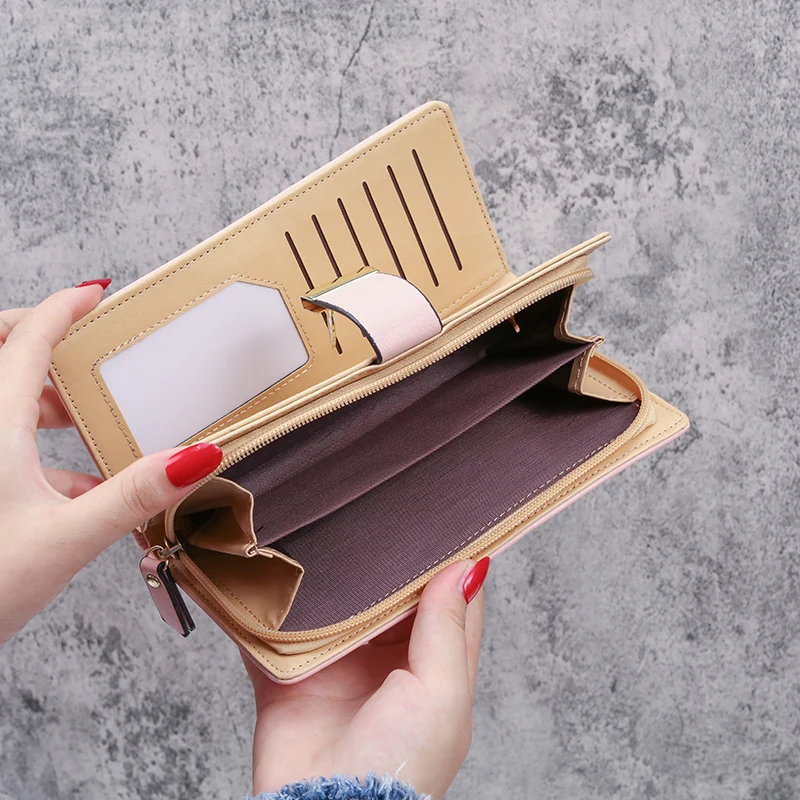 Women purse PU leather horizontal zipper