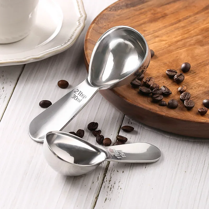 Kaffeelöffel, Messlöffel aus Edelstahl 304, Esslöffel, Esslöffel mit kurzem Griff, Messlöffel für Kaffee/Zucker – Detail 3