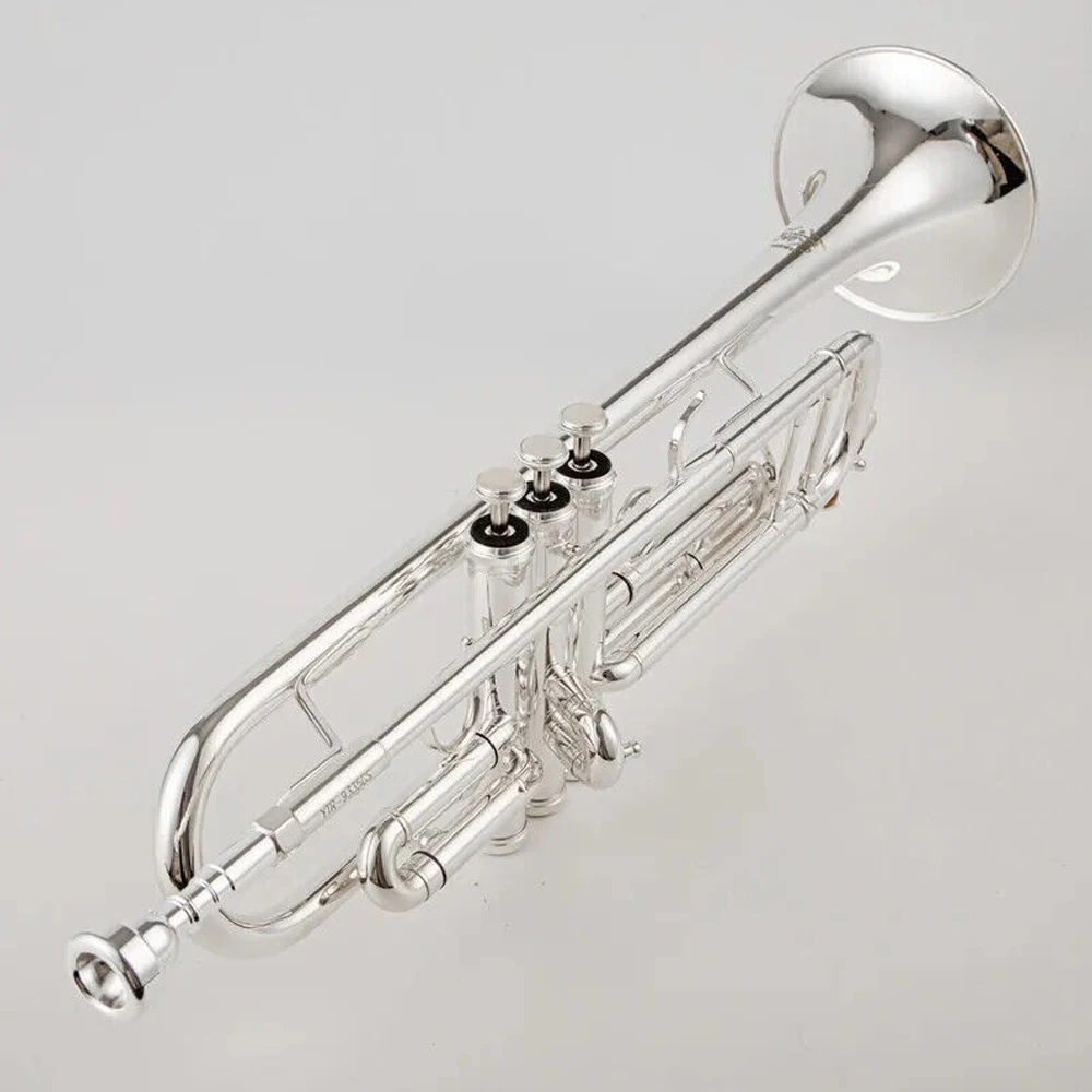 Japan 9335 Professional Trumpet Flat B Tone Brass Silver Plated Trumpet Musical Instrument Hard Shell