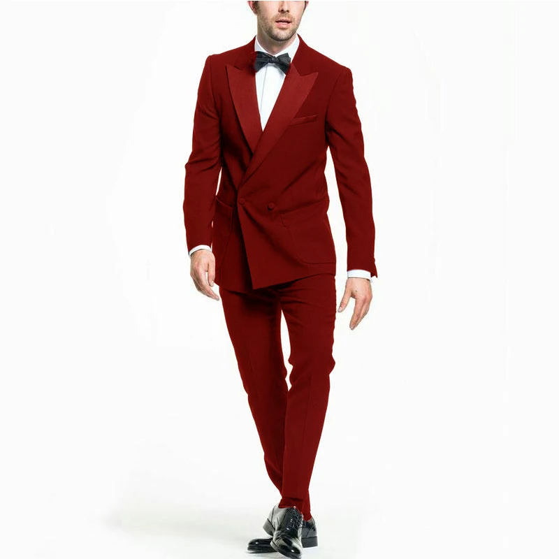 Black Two Pieces Suit For Man Wedding Groom Best Man Business Wear Prom Dinner Marry Party Dress robe de soiree(Jacket+Pants) men suit set