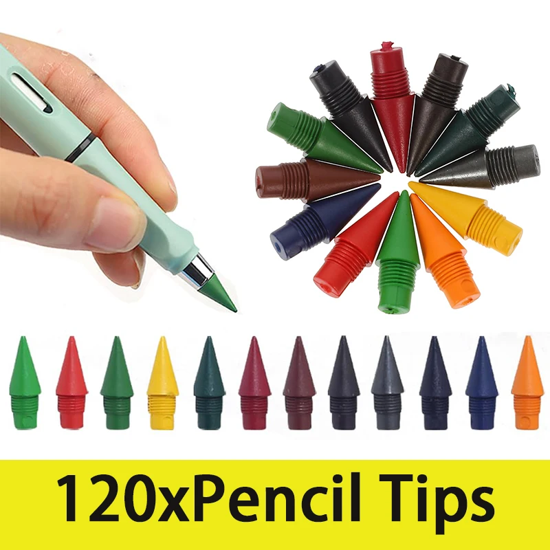 

120 шт. цветные наконечники для карандашей, сменные наконечники для бесконечных сменных наконечников, сменные наконечники для бесконечных карандашей