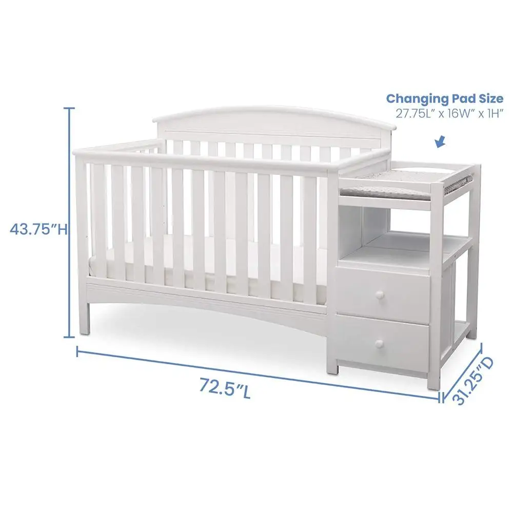 Abby Convertible Crib and Changer Bianca White 6