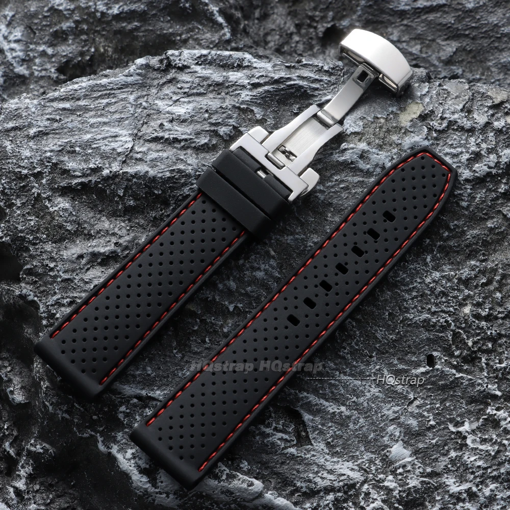 Deluxe Waterproof Silicone Watch Band with Butterfly Buckle