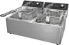 Stainless Steel Dual Tank Electric Deep Fryer with 2 Baskets Capacity 1
