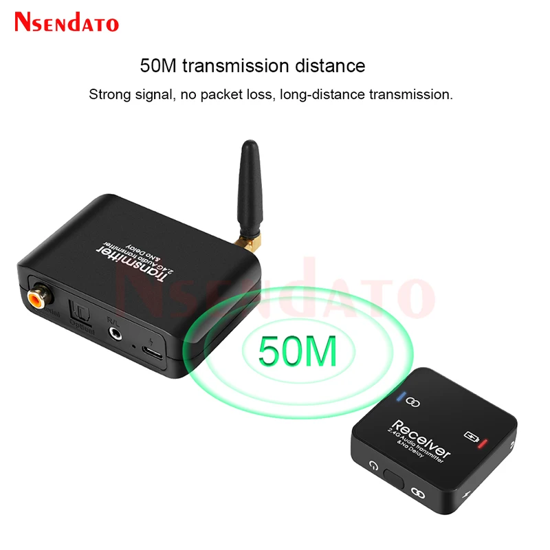 50M 2 4G Wireless Wifi Audio Music stereo Transmitter Receiver Adapter With 3.5mm R/L For AC-3/DTS/PCM TV Computer CD