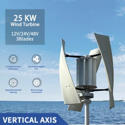 20KW   3 Blades 12V/24V/48V Vertical Axis Wind Turbine Generator With Mppt Controller Off Grid System Home Use Low Noise Homeuse