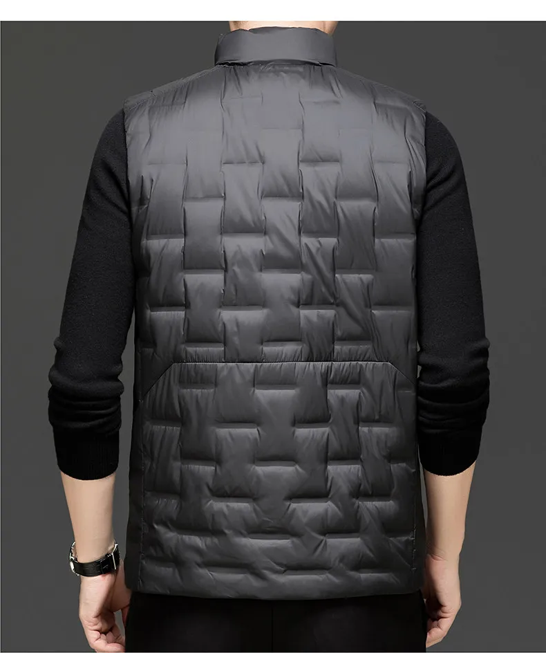 Winter Men's Black Vest Jacket Back View