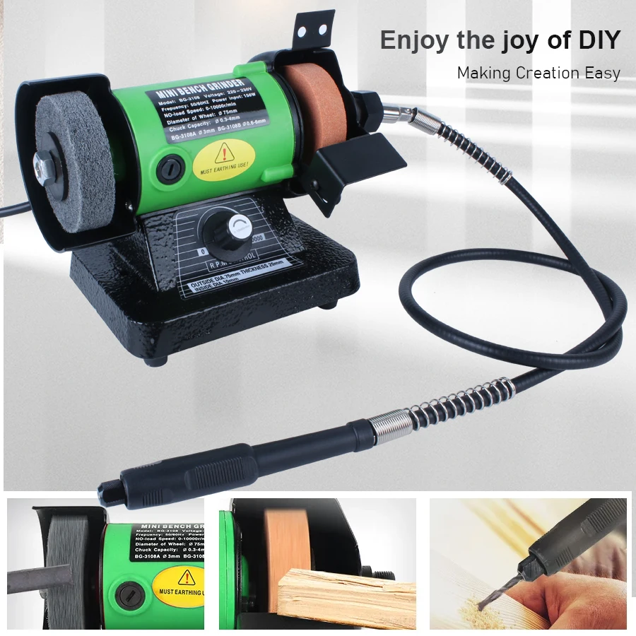 Multifunctional Desktop Sander Mini Carving Machine Knife Grinder Carving Pen for Wood Jade Polishing Grinding 150W