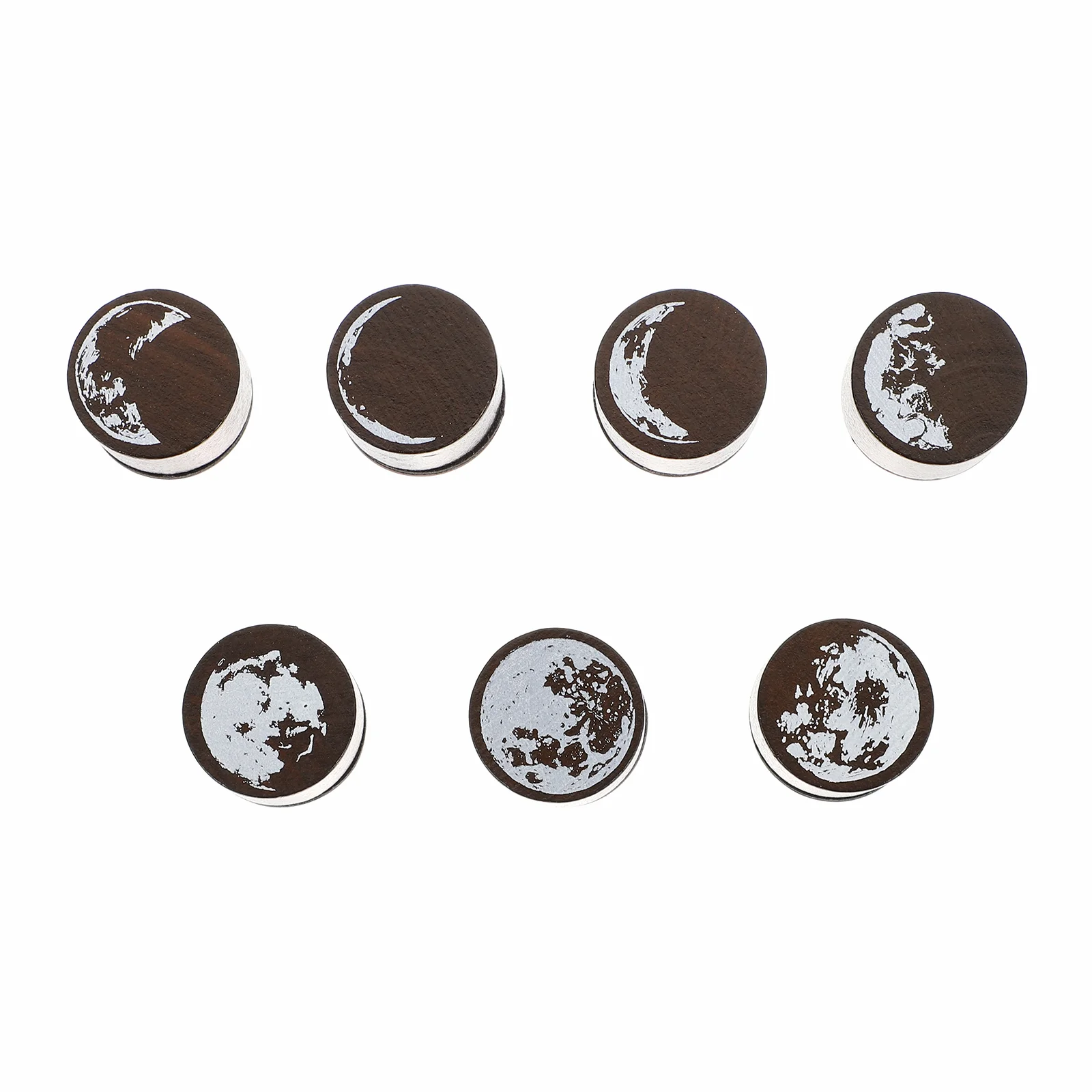 

7pcs Moon Pattern Printing Stamps Wood Craft Seals Scrapbook Decorative Material
